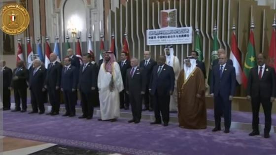 ولي العهد السعودي والرئيس السيسي يتوسطان صورة تذكارية مع زعماء وقادة الدول الخليجية والعربية